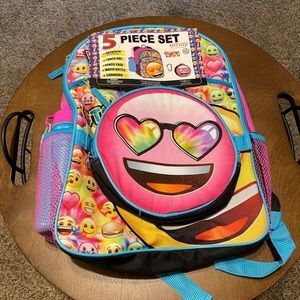 Branded Kid’s 5piece Emoji Backpack. New With Tags